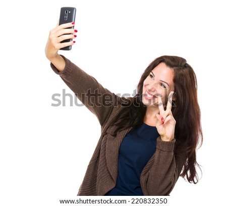 Woman take selfie