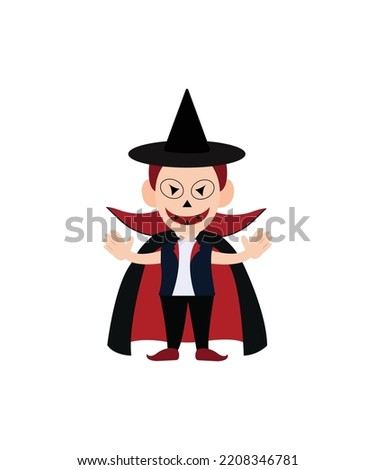 scary Halloween character vector isolated on white. vector illustration of Halloween.  Perfect for coloring book, textiles, icon, web, painting, children's books. 
