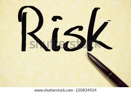 risk word write on paper 