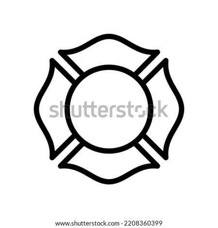 Firefighter Maltese Cross line icon. Clipart image isolated on white background