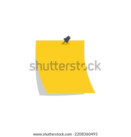 Cartoon yellow sticky note icon. Clipart image isolated on white background