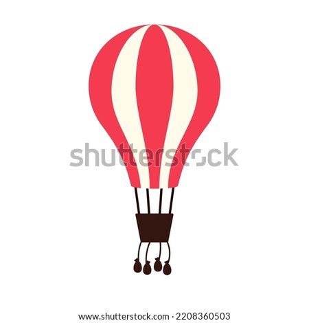 Hot air balloon with sandbags simple icon. Clipart image isolated on white background