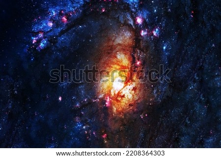 Bright blue space nebula. Elements of this image furnished by NASA. High quality photo