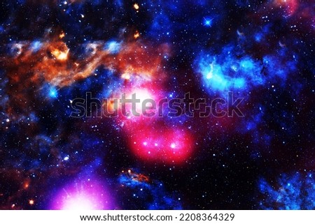 A bright, beautiful cosmic nebula. Elements of this image furnished by NASA. High quality photo