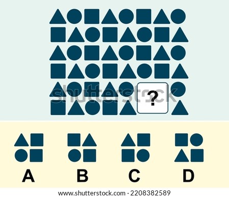 Find the missing. Mind game, Brain questions - IQ TEST, Visual intelligence questions Royalty-Free Stock Photo #2208382589