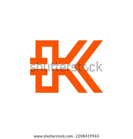 K Letter with Capacitor Logo Vector Design