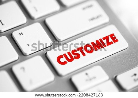 Customize text button on keyboard, concept background Royalty-Free Stock Photo #2208427163