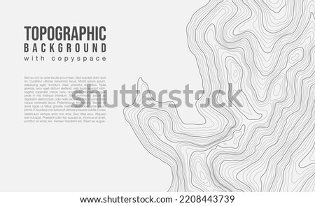 Fully editable and scalable vector illustration of topographic map with a copy space on a light background. Great as an abstract background. Royalty-Free Stock Photo #2208443739