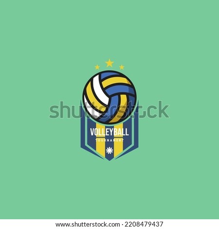 volleyball flat logo best vector simple and elegant design