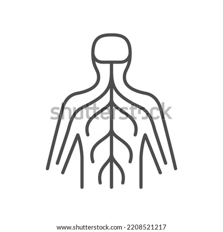 Human nervous system line icon Royalty-Free Stock Photo #2208521217
