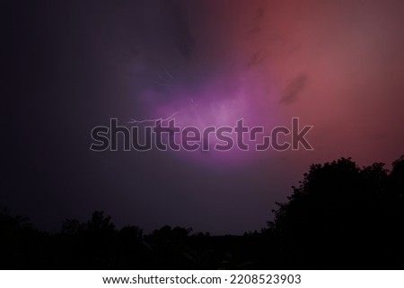 A Lightning strike at night