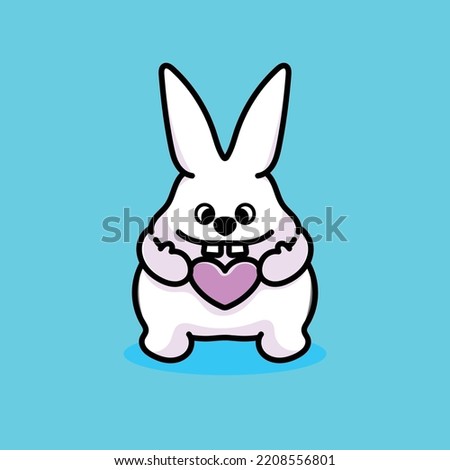 Rabbit Cartoon Character Mascot Flat Design Fur Animal Cute Animal Funny Animal Fun Animal Logo Design