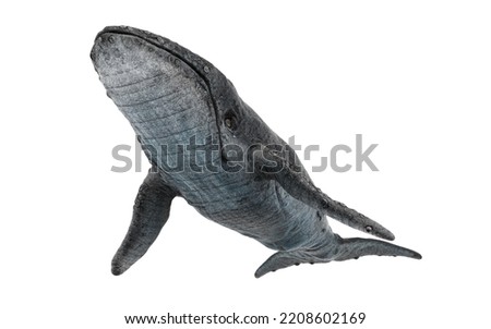 whale swimming on white background Royalty-Free Stock Photo #2208602169