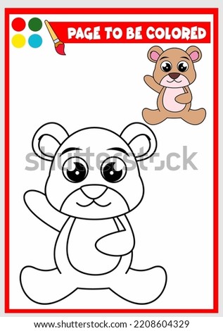 coloring book for kids. cute bear vector