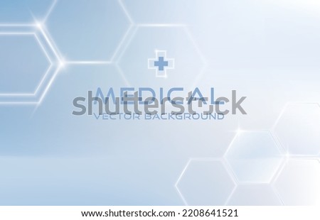 Medical background banner with hexagons.