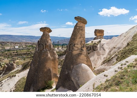 View of rock in Cappadocia, Goreme, Turkey Royalty-Free Stock Photo #220867054