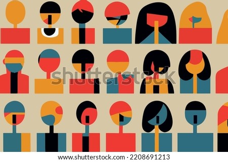 Illustration representatives of different races in defense of human rights. Royalty-Free Stock Photo #2208691213
