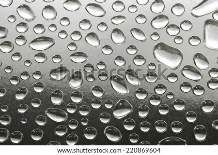 abstract water drops on chrome surface