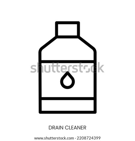 drain cleaner icon. Line Art Style Design Isolated On White Background