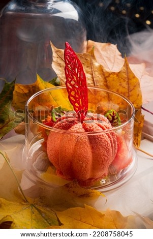 autumn dessert on Thanksgiving table Royalty-Free Stock Photo #2208758045