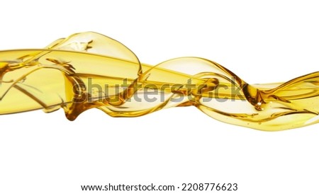 Freeze Motion Shot of Flowing Oil on White Background Royalty-Free Stock Photo #2208776623