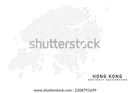Hong Kong Map - World Map International vector template with High detailed including grey color and grey line isolated on white background for design - Vector illustration eps 10