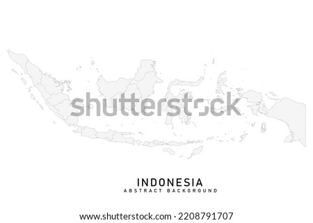 Indonesia Map - World Map International vector template with High detailed including grey color and grey line isolated on white background for design - Vector illustration eps 10