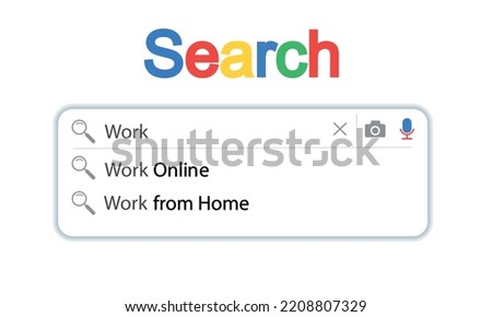 Vector creative design element of the search bar for the user interface with text about job search online or at home. Template for search forms. Royalty-Free Stock Photo #2208807329