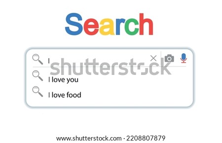 Vector creative design element of the search bar for the user interface with a funny declaration of love. Template for search forms. Royalty-Free Stock Photo #2208807879
