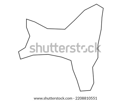 ChristmasIsland map shadow in minimal line outline thin shape isolated vector illustration