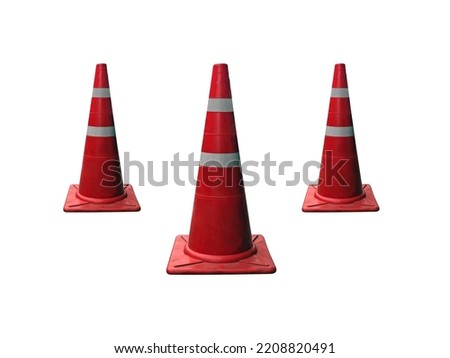 Traffic three cone isolated on white background