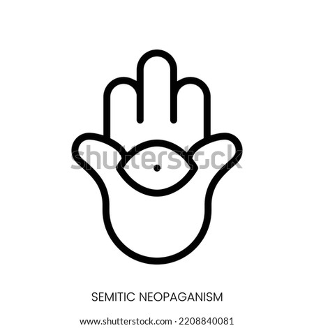 semitic neopaganism icon. Line Art Style Design Isolated On White Background