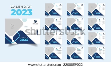 Desk Calendar 2023 Design. New year calendar template design. Modern colorful desk calendar design for business or personal use. Royalty-Free Stock Photo #2208859033