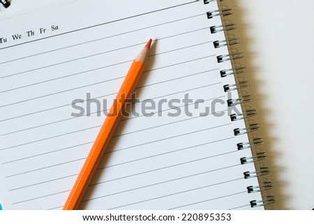 stock photo / note paper and color pencil