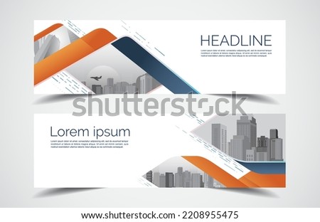 Set of modern design - Vector web banners design background or header templates, horizontal advertising business banner. Royalty-Free Stock Photo #2208955475
