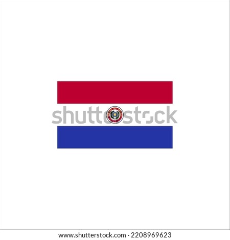 Paraguay flag icon flat style design. Paraguay flag vector illustration. isolated on white background.