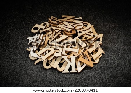 Pictures of cut letters of the alphabet