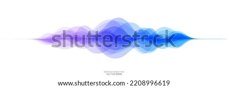abstract motion sound wave equalizer colorful gradient purple blue isolated on white background. Vector illustration in concept of sound, voice, music