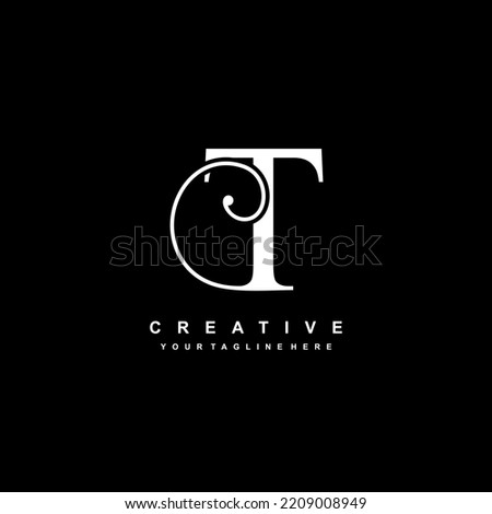 luxury white letter T logo design. T flourish. T monogram logo, typography logo. beautiful letter T. suitable for business logo, company, beauty, boutique, wedding, etc