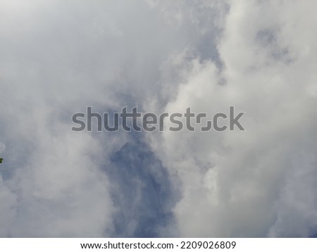 Blue sky with puffy clouds, Sky background