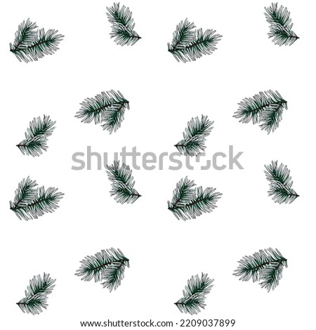 Repeating Christmas tree pattern with cones on a white background. New Year's composition. Paper for wrapping gifts and souvenirs for the new year.