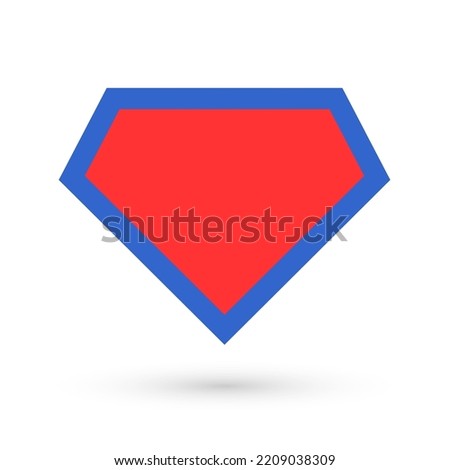 Shield graphic hero shadow icon, isolated comic shape concept symbol, vector illustration .