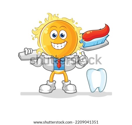 the sun dentist illustration. character vector