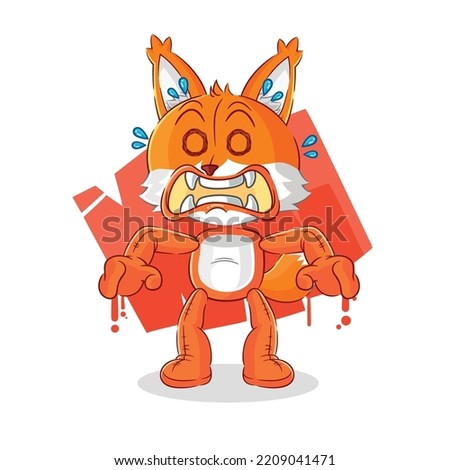the fox monster vector. cartoon character