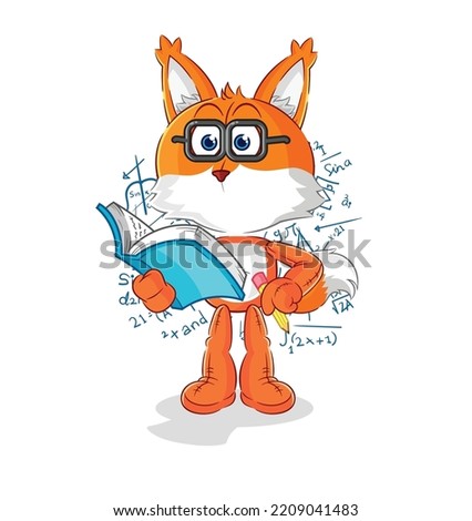the fox geek cartoon. cartoon mascot vector