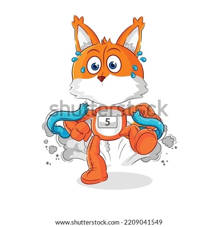 the fox runner character. cartoon mascot vector