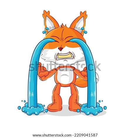 the fox crying illustration. character vector