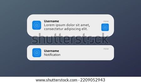 Notification layout for the application. Vector illustration. Royalty-Free Stock Photo #2209052943