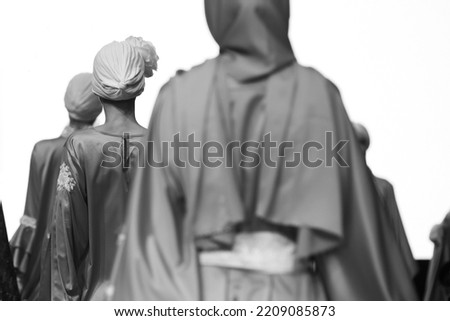 Modest Fashion Show, Catwalk Event, Runway Show, Muslim traditional women clothes Royalty-Free Stock Photo #2209085873