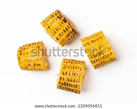 Grilled corn on the cob. isolated on white background top view. Royalty-Free Stock Photo #2209096851